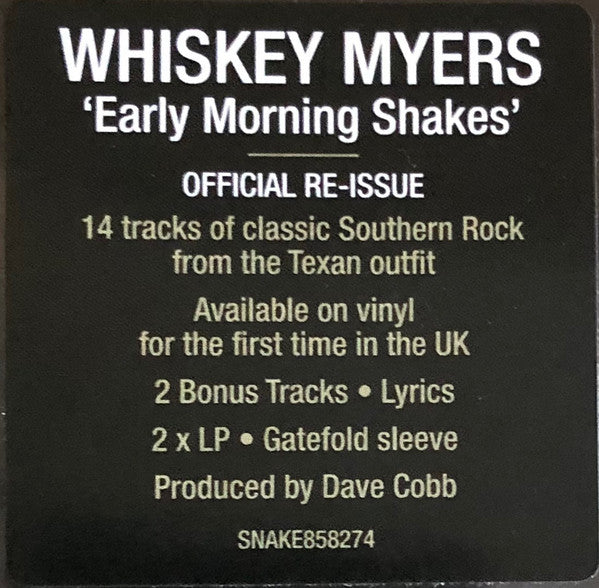 LP WHISKEY MYERS - Early Morning Shakes